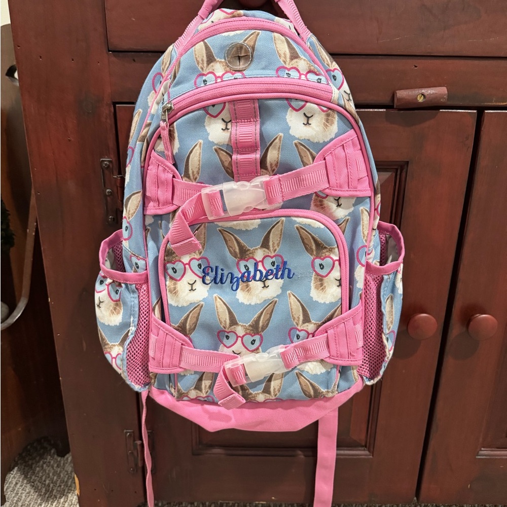 Pottery Barn kids Cute Bunny Backpack with Pink Accents